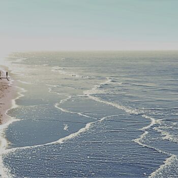 Photography titled "A PLACE TO SEA • SE…" by Astr, Original Artwork, Manipulated Photography Mounted on Wood Stretcher frame