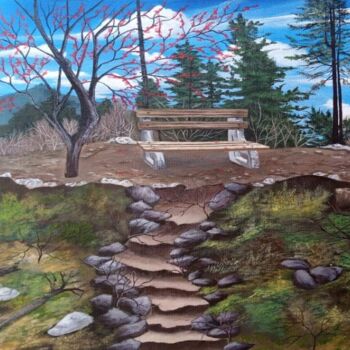 Painting titled "Relaxation in Nature" by Oriental Empyrean - The Art Gallery, Original Artwork, Acrylic