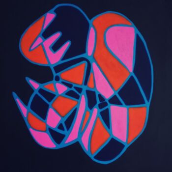 Painting titled "Réseaux Intérieurs" by Yahya Ahssaini, Original Artwork, Acrylic Mounted on Wood Stretcher frame