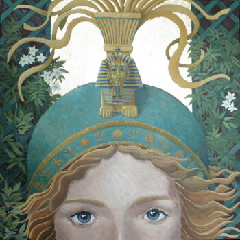 Painting titled "Pallas Athena" by Jean-Marie Gregoire, Original Artwork, Acrylic Mounted on Wood Stretcher frame