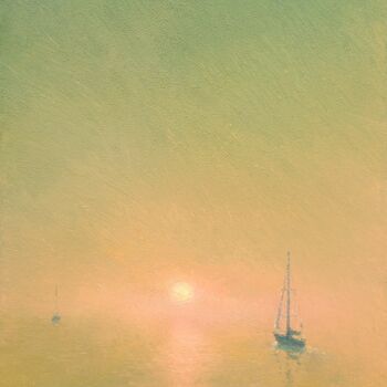 Painting titled "Morning 2" by Dmitry Oleyn, Original Artwork, Oil Mounted on Wood Stretcher frame