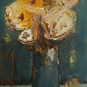 Peinture intitulée "Abstract roses (30x…" par Mateos Sargsyan, Œuvre d'art originale, Huile Monté sur Châssis en bois