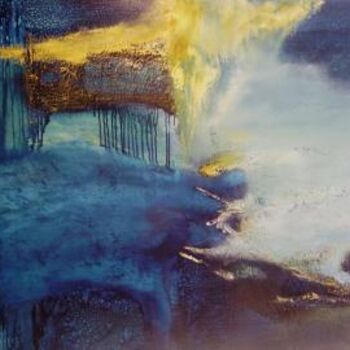 Schilderij getiteld "dérive sous marine" door Marcel Gris, Origineel Kunstwerk, Olie