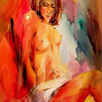 Malerei mit dem Titel "Seductive Innocence" von Aryawansa Kumarasinghe, Original-Kunstwerk, Acryl Auf Keilrahmen aus Holz mo…