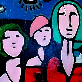 Painting titled "tres hermanas" by Eric Dhulst, Original Artwork, Acrylic