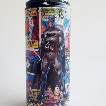 Skulptur mit dem Titel "SPACO Bombe Batman…" von Spaco, Original-Kunstwerk, Metalle