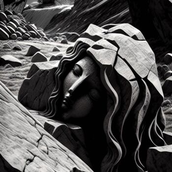 Printmaking titled "Stone rock" by Artynkom, Original Artwork, Digital Print