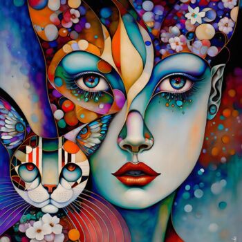Digital Arts titled "Gato Primavera" by L.Roche, Original Artwork, 2D Digital Work