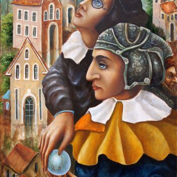 Painting titled "ТАЙНЫЕ ГОСТИ 2" by Vladimir Pronkin, Original Artwork, Oil