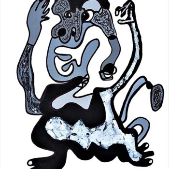 Painting titled "Urban Monkey. Abstr…" by Murat Rey, Original Artwork, Acrylic
