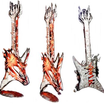 雕塑 标题为“SCULPTURE GUITARE L…” 由F. Spi-K-Tri, 原创艺术品, 不锈钢