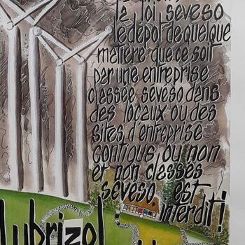 Painting titled "LUBRYSOL" by Françoise Niel Aubin, Original Artwork, Watercolor