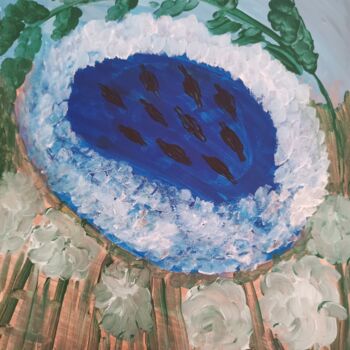 Painting titled "Tujhggg" by Messaouda Bellout, Original Artwork, Acrylic