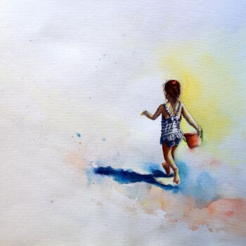 Peinture intitulée "Joyful moments" par Jing Tian, Œuvre d'art originale, Aquarelle