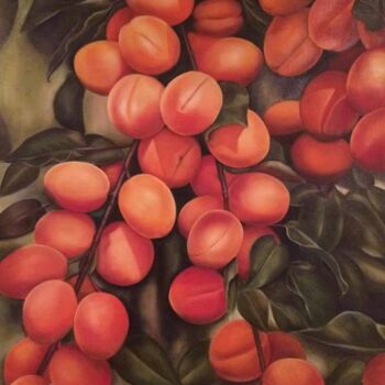 Картина под названием "Apricots" - Larisa Ruy, Подлинное произведение искусства, Масло