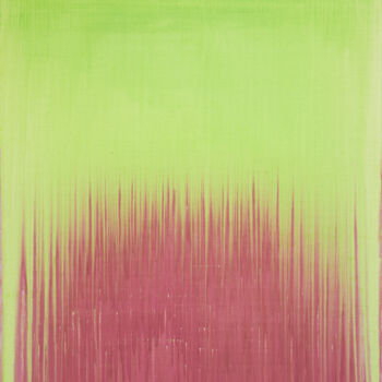 「Lime Arc Over Pink…」というタイトルの絵画 Simon Findlayによって, オリジナルのアートワーク, アクリル