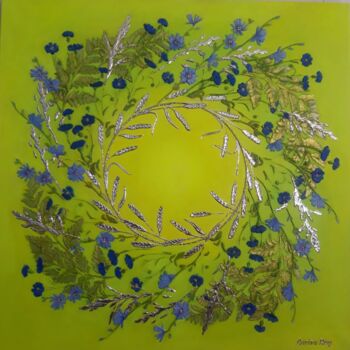 Malerei mit dem Titel "Gold fields" von Larisa Ruy, Original-Kunstwerk, Acryl