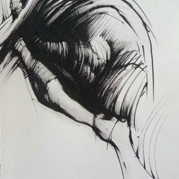 Dessin intitulée "Entre abstraction e…" par Claude Duvauchelle, Œuvre d'art originale, Marqueur