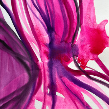 Ζωγραφική με τίτλο "Fuchsia dances" από Nataliia Lepikhina, Αυθεντικά έργα τέχνης, Ακουαρέλα