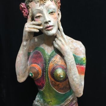 Sculpture intitulée "GRAIN DE BEAUTE" par Catherine Lesueur (C.Lesueur), Œuvre d'art originale, Céramique