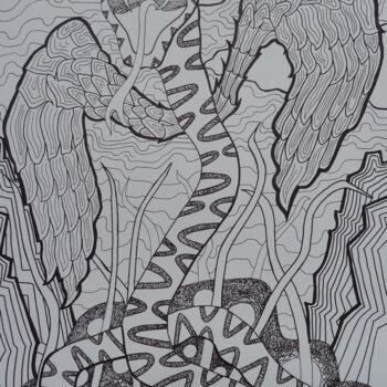 Dessin intitulée "La Nidation" par Aurélie Sarrazin, Œuvre d'art originale, Encre