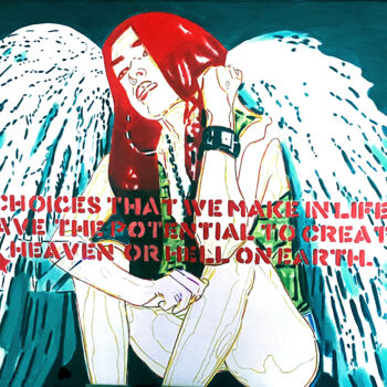 Peinture intitulée "« Between heaven an…" par Elizabeth, Œuvre d'art originale, Acrylique Monté sur Châssis en bois