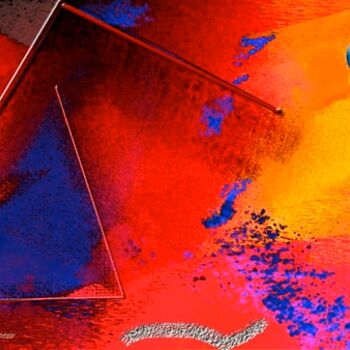 Digital Arts titled "Pleine lune" by Claude Cossu, Original Artwork, Digital Painting