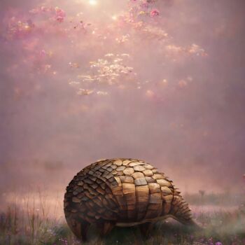Digital Arts titled "Wooden armadillo in…" by Kristika, Original Artwork, Photo Montage