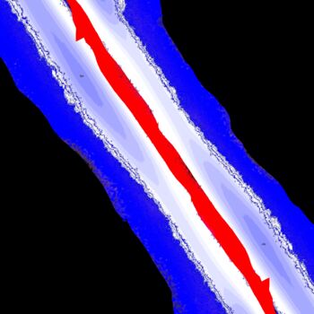 Photography titled "Gray Red White Blue…" by Ken Lerner, Original Artwork, Digital Photography