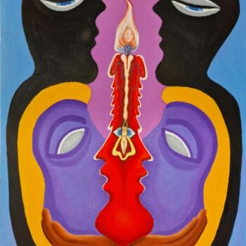 Schilderij getiteld "A prayer" door Krisline, Origineel Kunstwerk, Olie