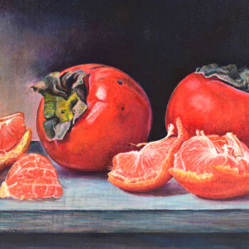 Painting titled "Fruit delight" by Sergey Suslov, Original Artwork, Oil Mounted on Wood Stretcher frame