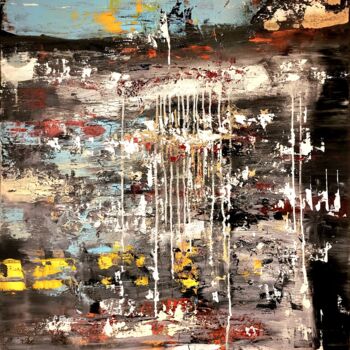 Painting titled "Es regnet" by Yevhenii Mishchenko, Original Artwork, Acrylic