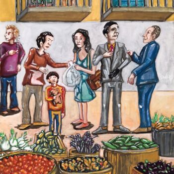 Painting titled "Avvocato, carissimo…" by Paolo Erriu, Original Artwork, Watercolor Mounted on Wood Stretcher frame