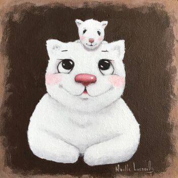Peinture intitulée "La souris - 1253" par Noëlle Lassailly, Œuvre d'art originale, Acrylique