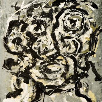 「Hombre contemplando…」というタイトルの絵画 Albert Cruellsによって, オリジナルのアートワーク, オイル ウッドストレッチャーフレームにマウント