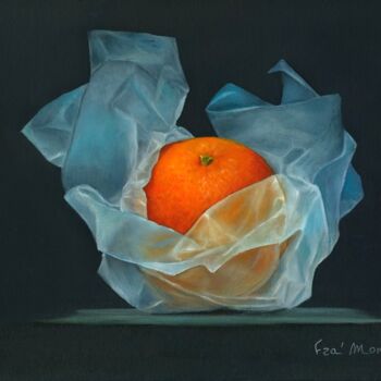 Peinture intitulée "Une orange sublimée" par France Mondello, Œuvre d'art originale, Huile