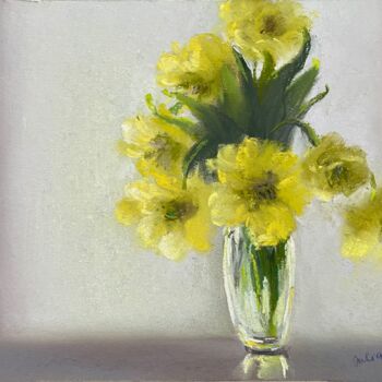 Peinture intitulée "Dreamy yellows" par Julia Suptel, Œuvre d'art originale, Pastel
