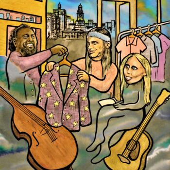 「Joni Mitchell / Cha…」というタイトルの絵画 Noël Van Hoofによって, オリジナルのアートワーク, 水彩画