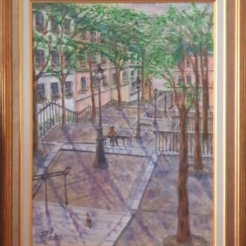 Peinture intitulée "La Butte Montmlartre" par Jean-Pierre Loubinoux, Œuvre d'art originale, Acrylique Monté sur Châssis en b…