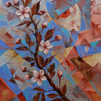 Painting titled "Spring tree" by Serhii Voichenko, Original Artwork, Oil