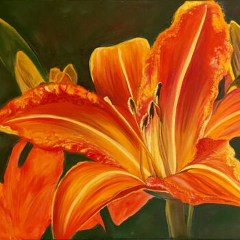 Pintura titulada "Royal lily" por Julia Birst, Obra de arte original, Oleo