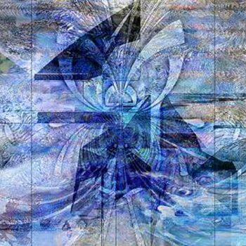 Peinture intitulée "NIL BLEU" par Pix-Peinture Kabuki, Œuvre d'art originale, Huile