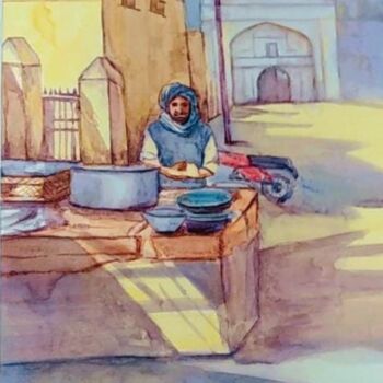 「The Breadwinner」というタイトルの絵画 Oriental Empyrean - The Art Galleryによって, オリジナルのアートワーク, 水彩画