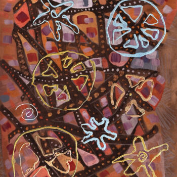 Peinture intitulée "DEDABODZI N 65" par Bachi Jincharadze, Œuvre d'art originale, Huile
