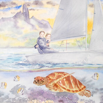 Peinture intitulée "AQUARELLE originale…" par Isabelle Redonnet, Œuvre d'art originale, Aquarelle