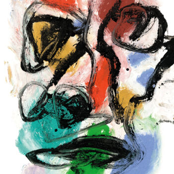 Printmaking titled "Junio rojo.  -  Red…" by Albert Cruells, Original Artwork, Digital Print
