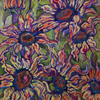 Peinture intitulée "In my beautiful gar…" par Katarzyna Machejek, Œuvre d'art originale, Huile Monté sur Châssis en bois