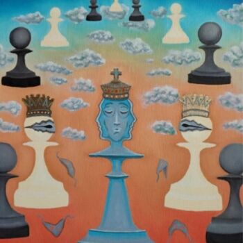 Painting titled "Play" by Krisline, Original Artwork, Oil