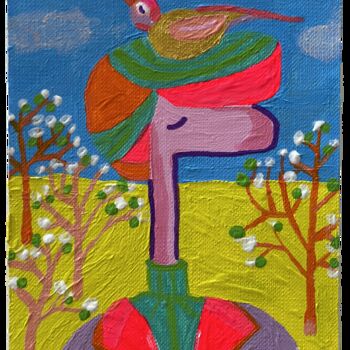 제목이 "BIRD PİNKO"인 미술작품 Nida Acun로, 원작, 기름