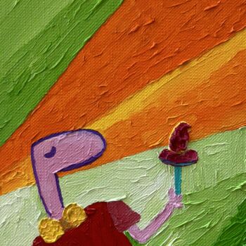 Painting titled "WANDERER PİNKO" by Nida Acun, Original Artwork, Oil